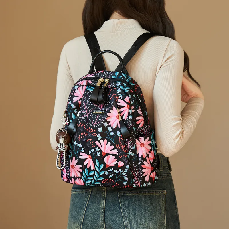 AOKANG Fabric Shoulder Bag Backpack Large Size Unisex Classic Black-3