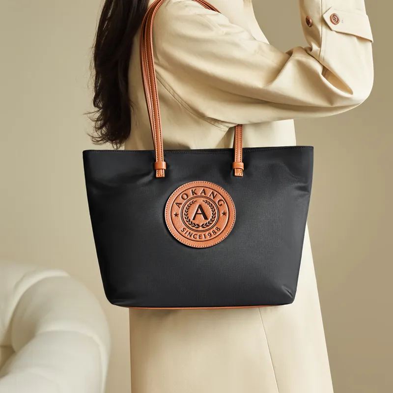 AOKANG Fabric With Synthetic Leather Tote Bag Shopping Bag Shoulder Bags Women's Multicolor-4