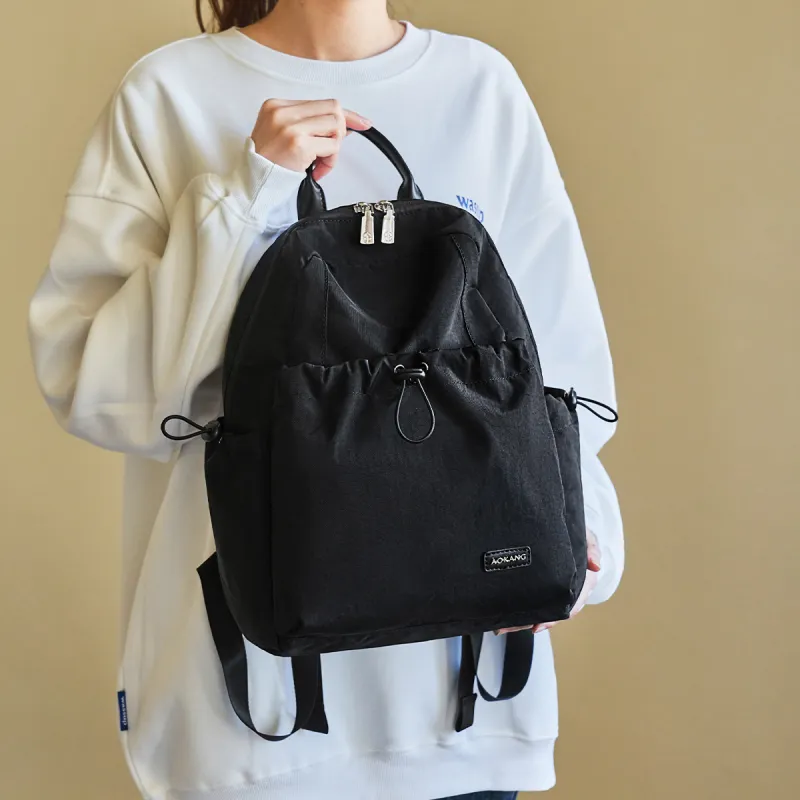 AOKANG Fabric Backpack Travel Bag Large Size Unisex Khaki/Classic Black/Pine Wood Green-7