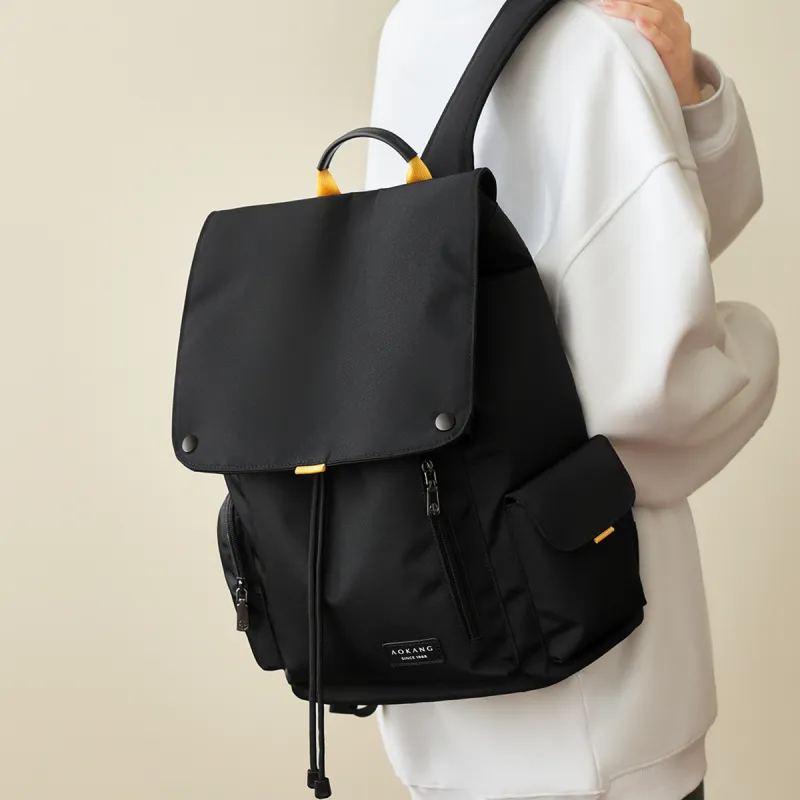 AOKANG Fabric Backpack Laptop Bag For Business Travel Large Size Unisex Classic Black-2