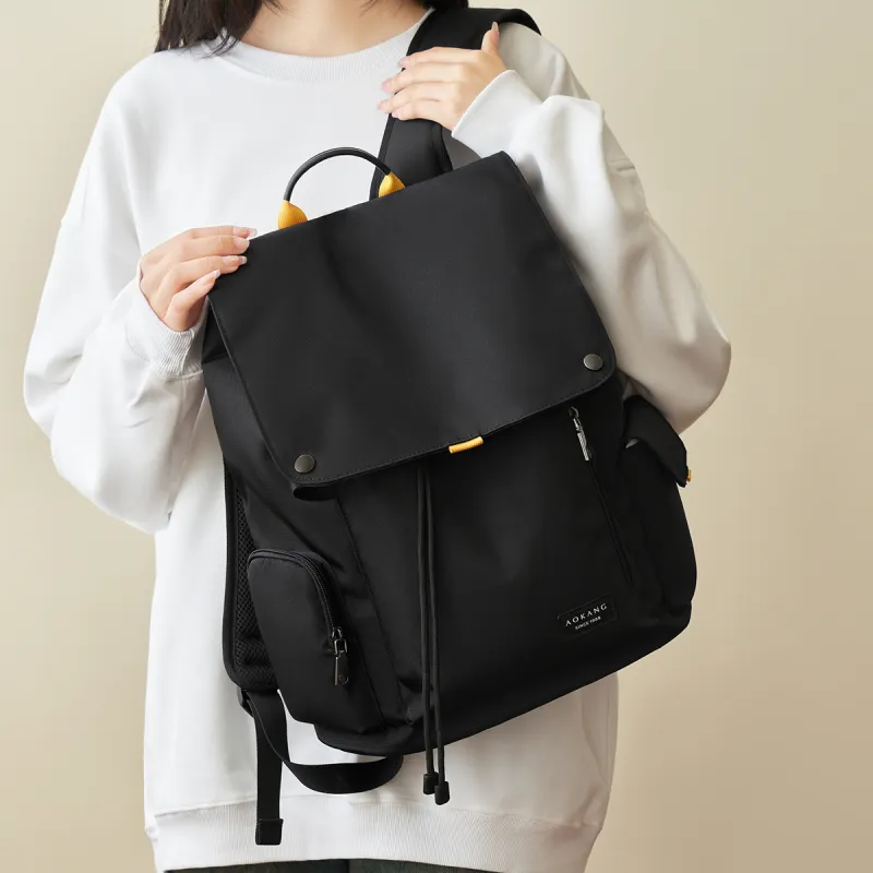 AOKANG Fabric Backpack Laptop Bag For Business Travel Large Size Unisex Classic Black-3