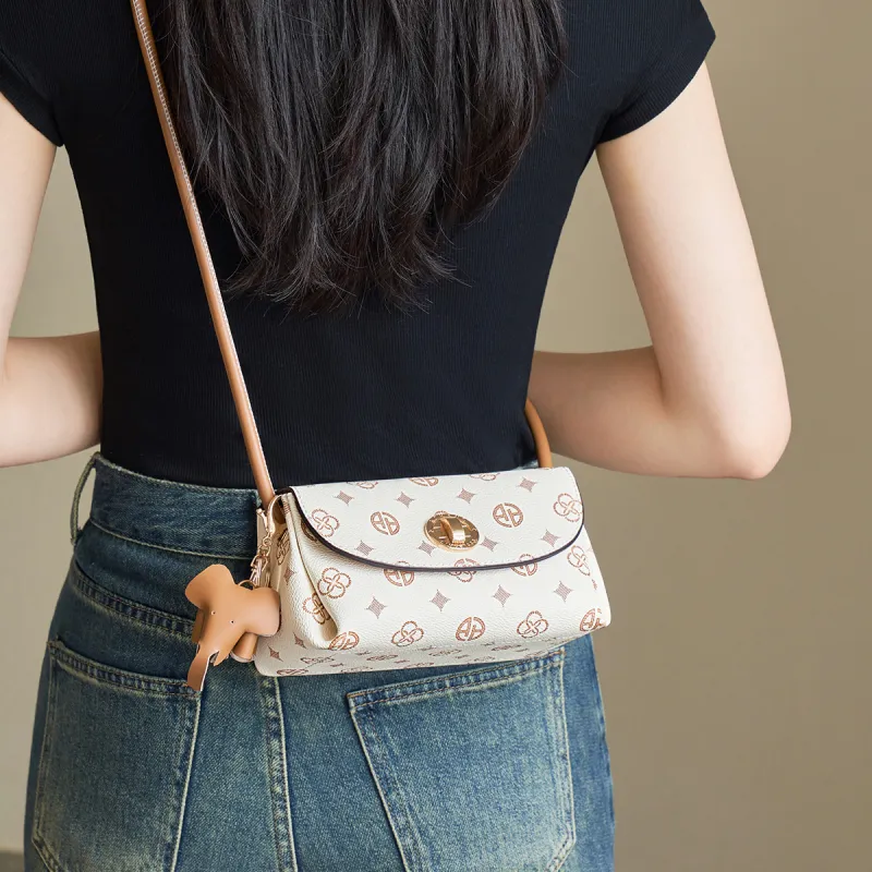 AOKANG PVC Crossbody Bag, Shoulder Bag Women's Coffee/Ecru-9