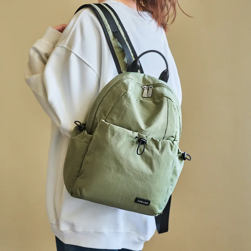AOKANG Fabric Backpack Travel Bag Large Size Unisex Khaki/Classic Black/Pine Wood Green-9