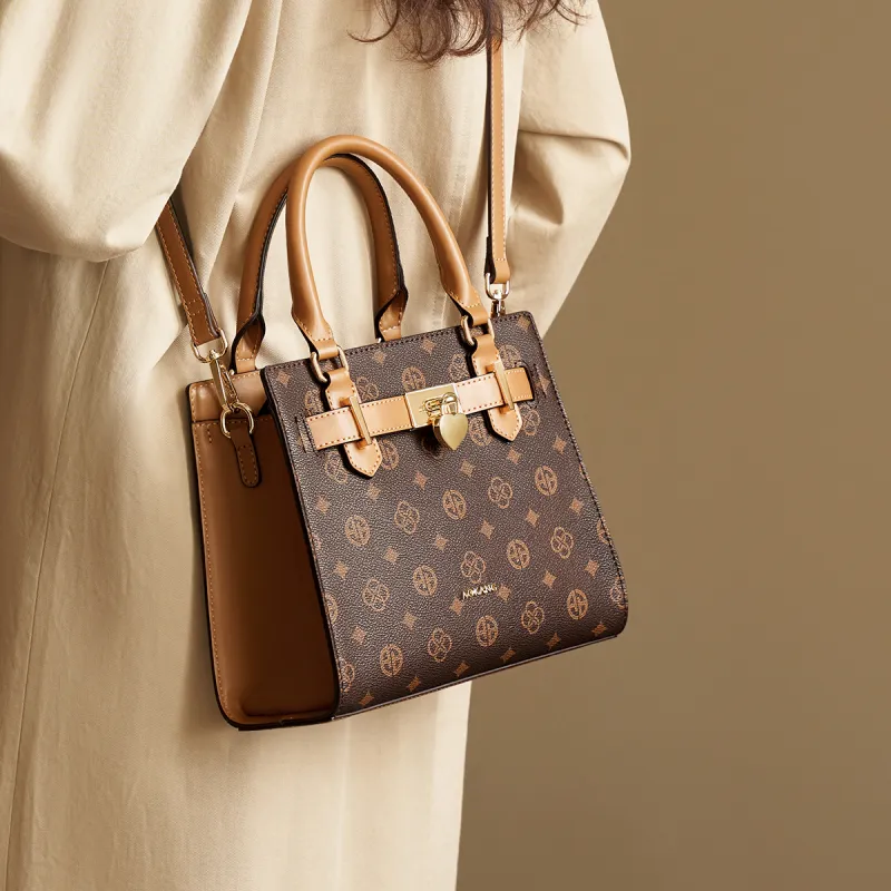 AOKANG PVC Lady Dior Bag Handbag Underarm Shoulder Bag, Crossbody Bag Regular Women's Coffee/Ecru-3