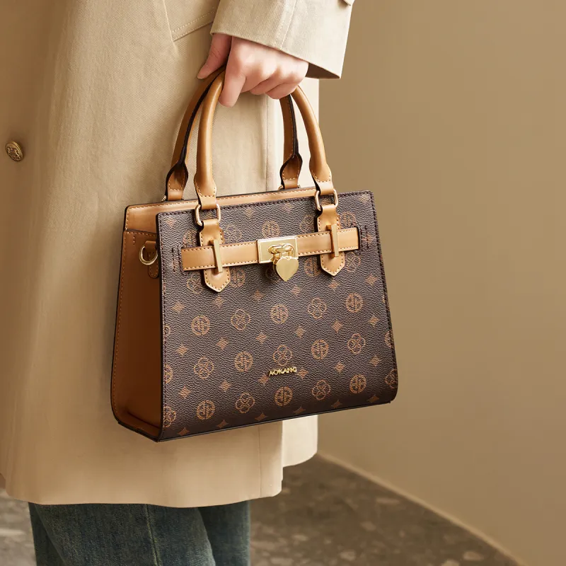AOKANG PVC Lady Dior Bag Handbag Underarm Shoulder Bag, Crossbody Bag Regular Women's Coffee/Ecru-2