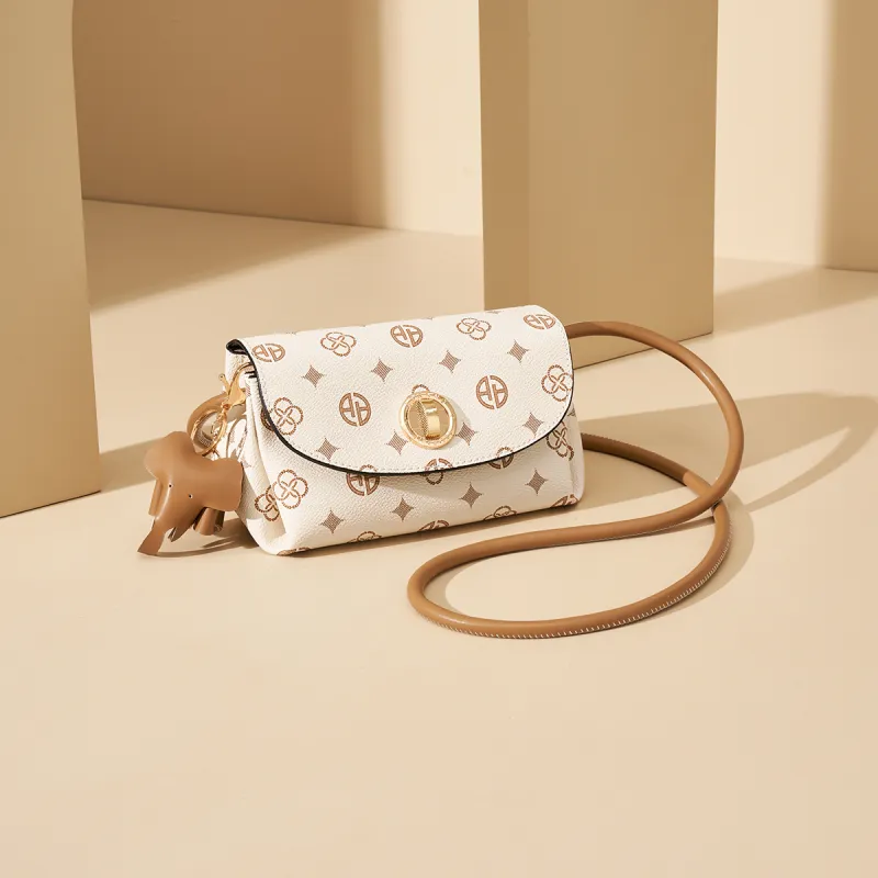 AOKANG PVC Crossbody Bag, Shoulder Bag Women's Coffee/Ecru-11