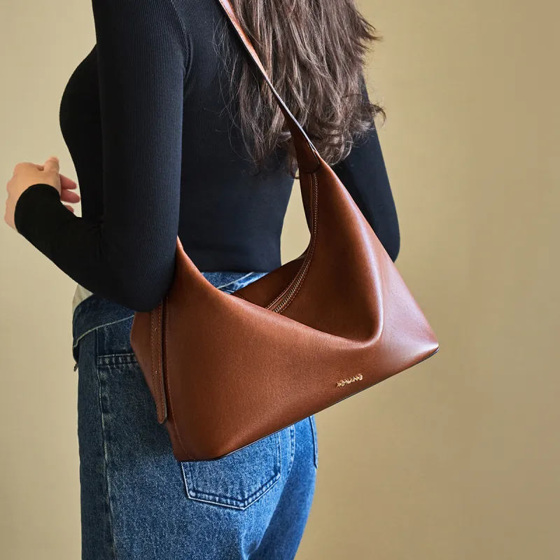 AOKANG Cow Leather Tote Crossbody Bag, Shoulder Bag, Hobo Bag Large Size Women's Coffee/Sandalwood Brown/Classic Black-7