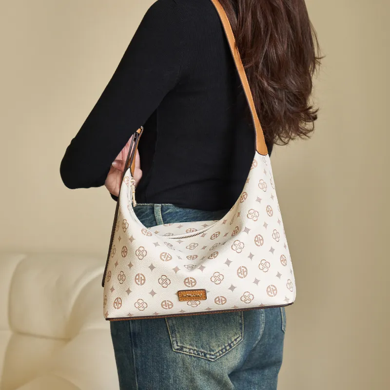 AOKANG PVC Tote Bag, Shoulder Bag, Hobo Bag, Crossbody Bag, Tote Bag Regular Women's Coffee/Ecru-8