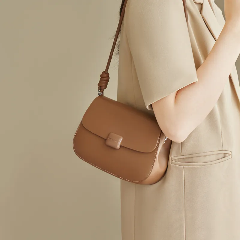 AOKANG Synthetic Leather Crossbody Bag, Shoulder Bag Trumpets Women's Ecru/Classic Black/Caramel Brown-12