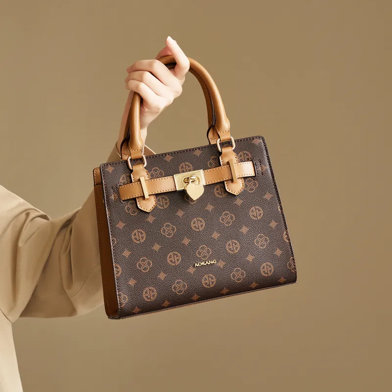AOKANG PVC Lady Dior Bag Handbag Underarm Shoulder Bag, Crossbody Bag Regular Women's Coffee/Ecru-1