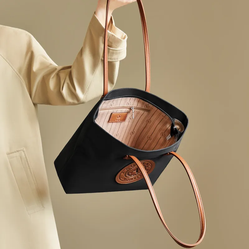 AOKANG Fabric With Synthetic Leather Tote Bag Shopping Bag Shoulder Bags Women's Multicolor-1