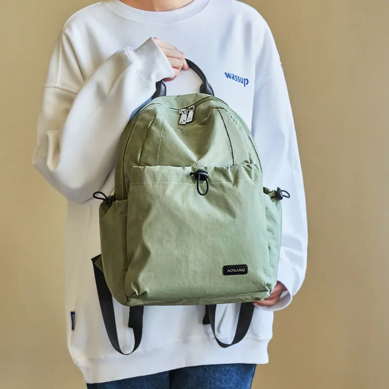 AOKANG Fabric Backpack Travel Bag Large Size Unisex Khaki/Classic Black/Pine Wood Green-11