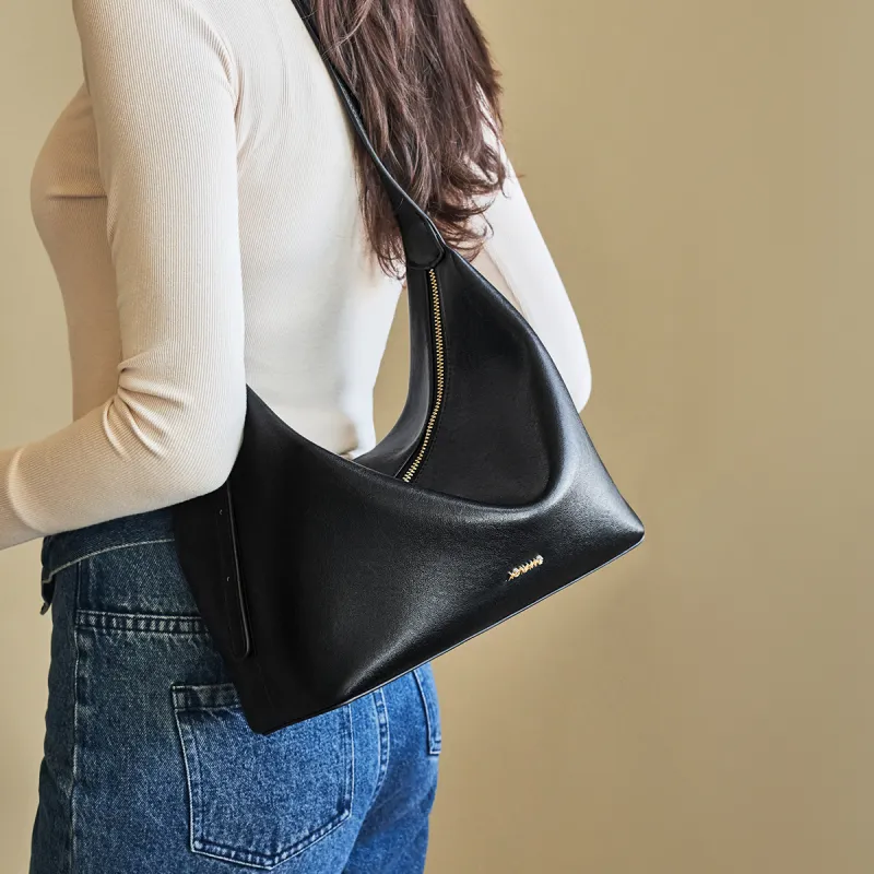 AOKANG Cow Leather Tote Crossbody Bag, Shoulder Bag, Hobo Bag Large Size Women's Coffee/Sandalwood Brown/Classic Black-11