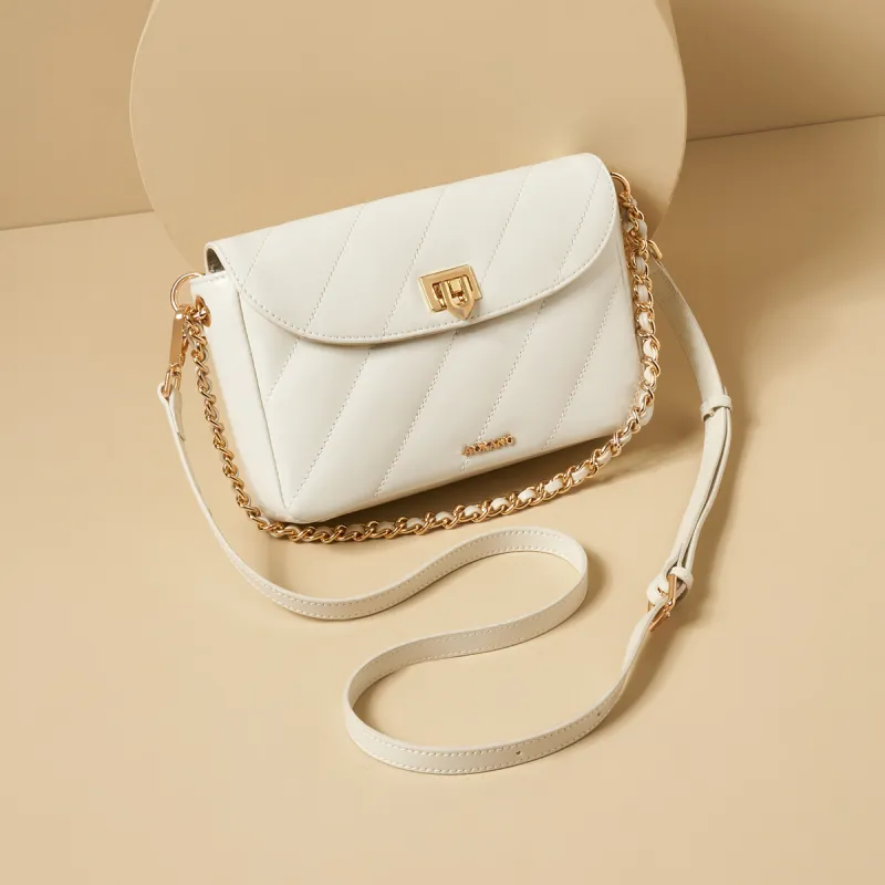 AOKANG Cow Leather Small Square Bag, Underarm Shoulder Bag, Crossbody Bag Regular Women's White/Pink/Black-4
