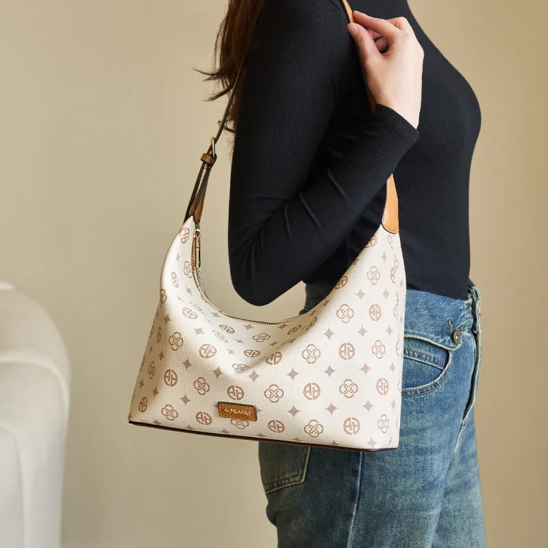 AOKANG PVC Tote Bag, Shoulder Bag, Hobo Bag, Crossbody Bag, Tote Bag Regular Women's Coffee/Ecru-7