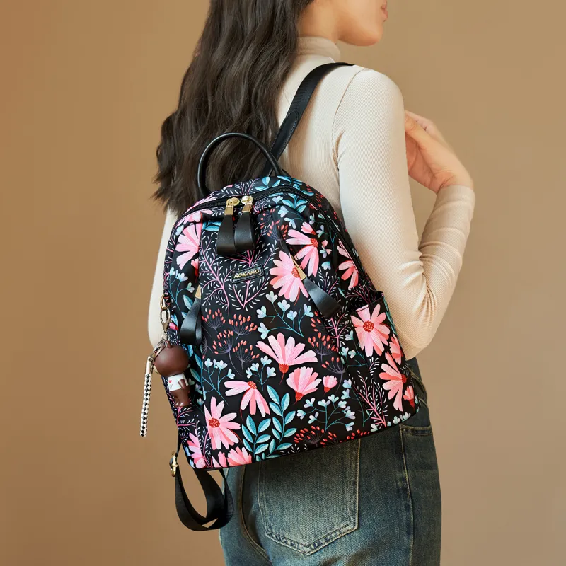 AOKANG Fabric Shoulder Bag Backpack Large Size Unisex Classic Black-4