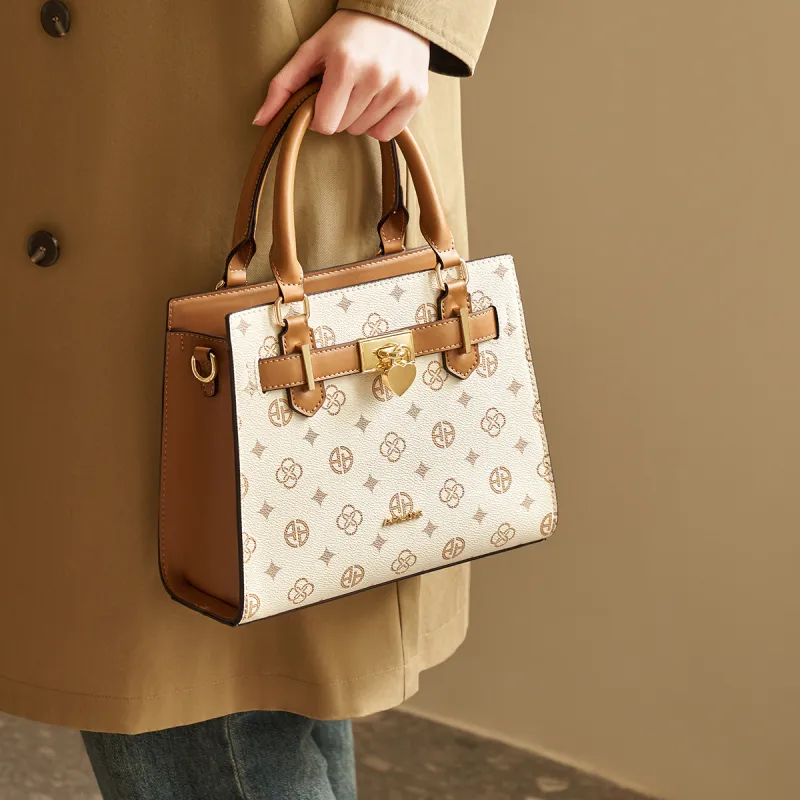 AOKANG PVC Lady Dior Bag Handbag Underarm Shoulder Bag, Crossbody Bag Regular Women's Coffee/Ecru-7