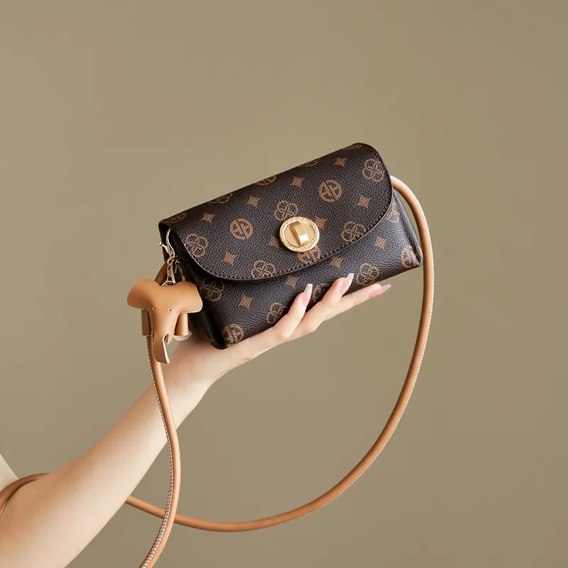 AOKANG PVC Crossbody Bag, Shoulder Bag Women's Coffee/Ecru-4