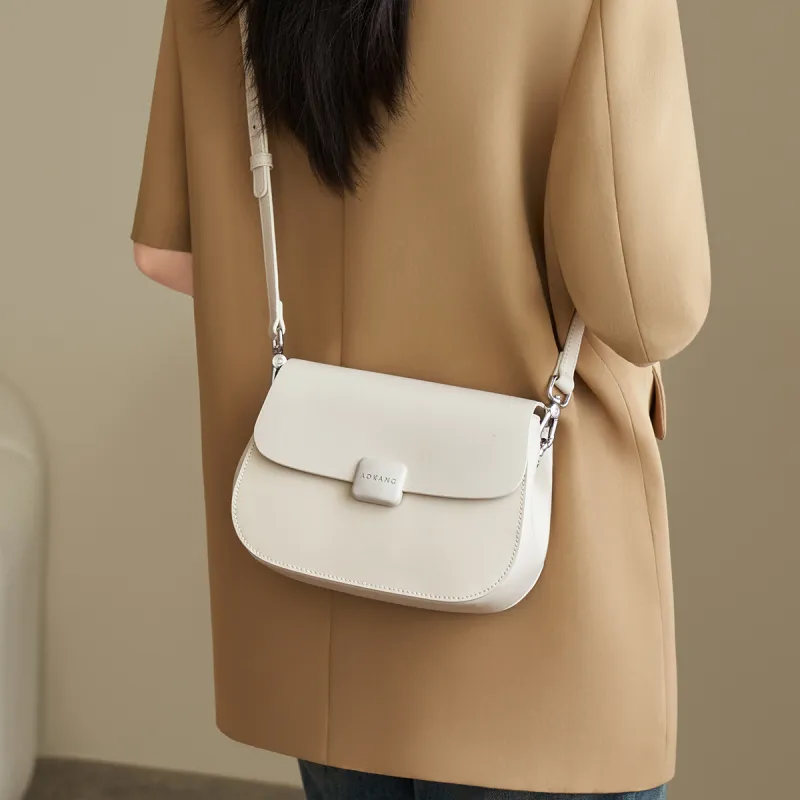 AOKANG Synthetic Leather Crossbody Bag, Shoulder Bag Trumpets Women's Ecru/Classic Black/Caramel Brown-2
