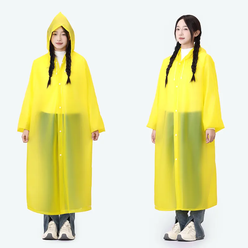 ENGMARSS Long Trench Coat Style Raincoat-5