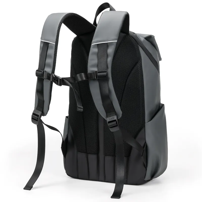 L&M Oxford Laptop Backpack Regular Men's Black/Gray/Elite Gray/Elite Black-3