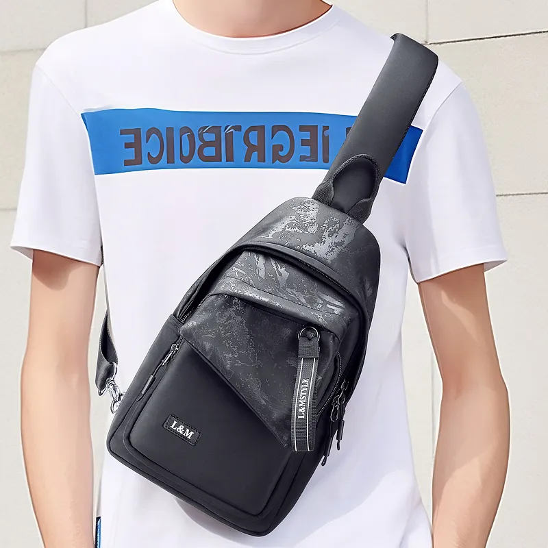 L&M Oxford Sling Bag Regular Men's Ink Black-5