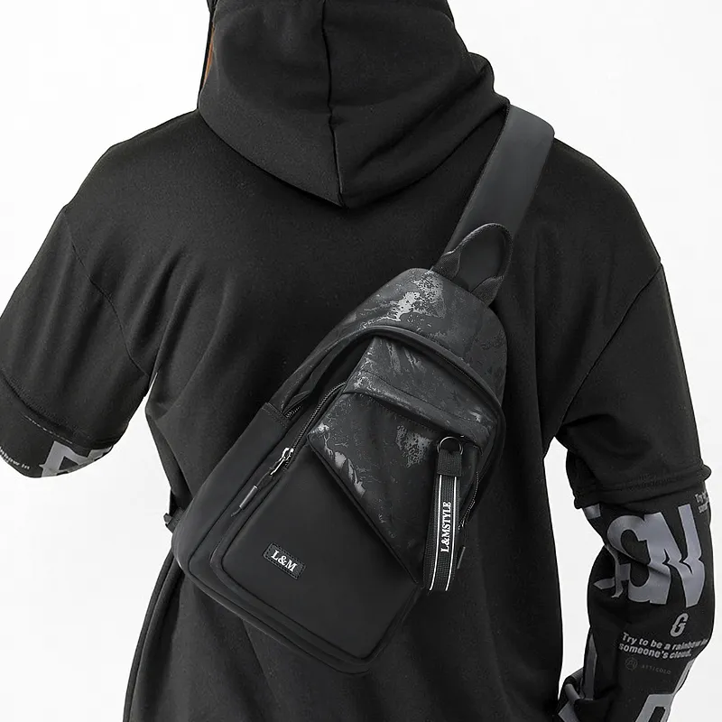 L&M Oxford Sling Bag Regular Men's Ink Black-6
