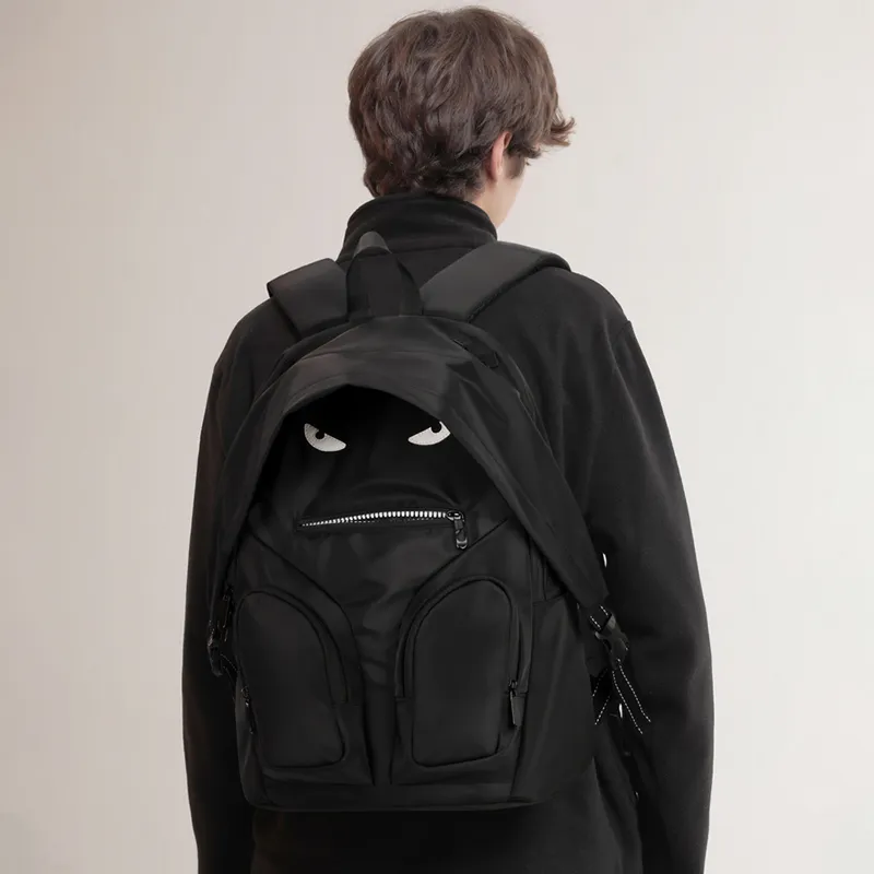 L&M Oxford Backpack Regular Unisex Black/Olive Green-5