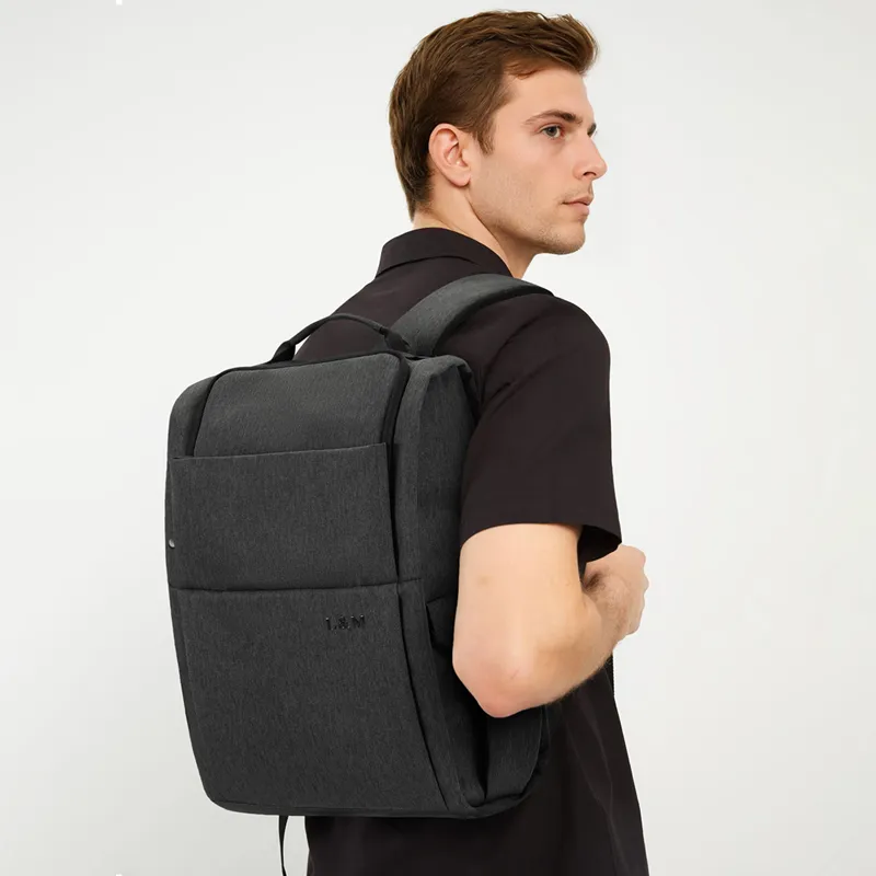 L&M Oxford Backpack Regular Unisex Gray/Black-11