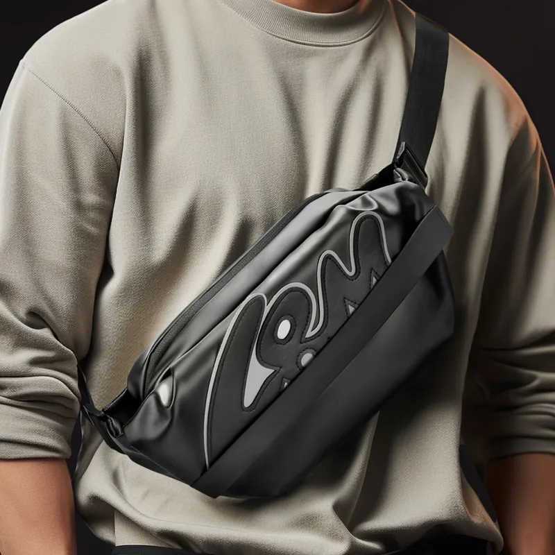 L&M Oxford Fanny Pack Large Size Men's Black-7