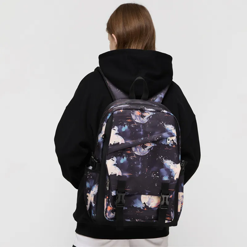 L&M Oxford Backpack Laptop Backpack Regular Unisex Starry Blue-4