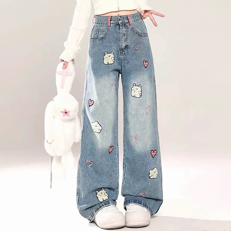 HUINIAN Jeans Women's Blue-3