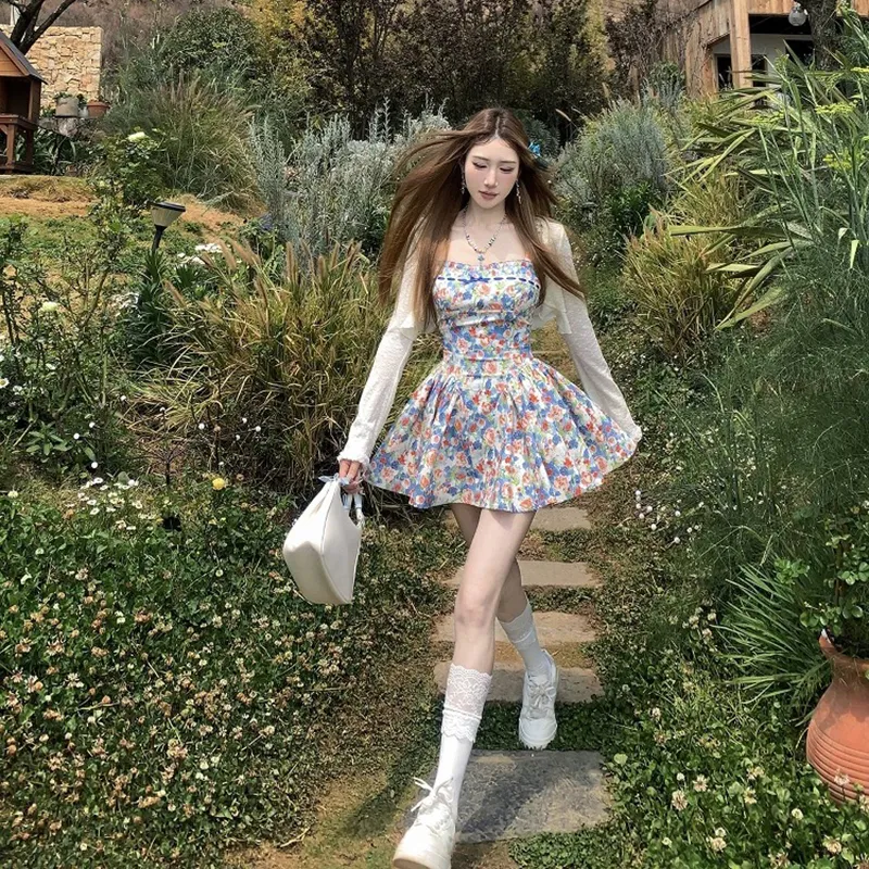 HUINIAN Slip Dresses Women's Floral Color-2