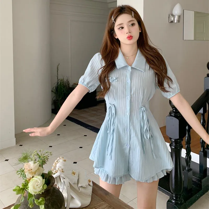 HUINIAN Casual Suit Women's Blue-4