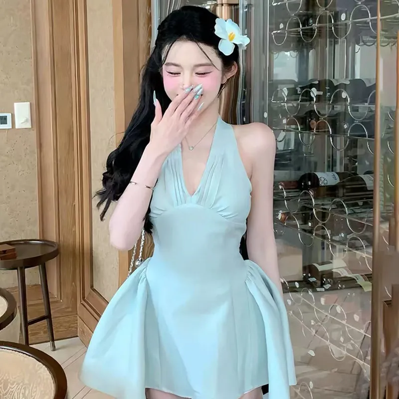HUINIAN Sleeveless Dress Women's Mint Green-3