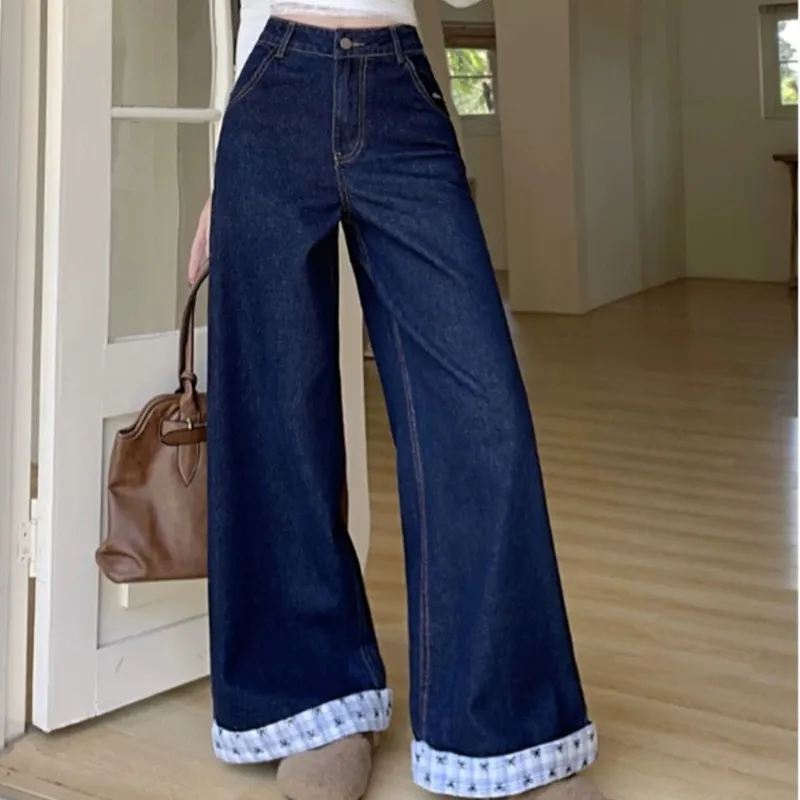 HUINIAN Jeans Women's Dark Blue-4