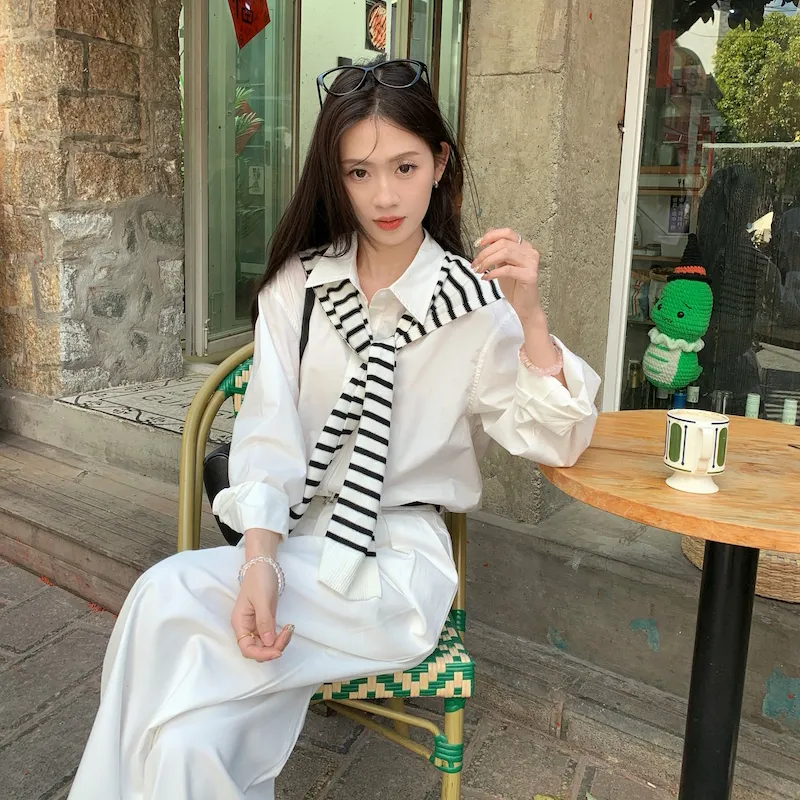 HUINIAN Casual Suit Women's White-4