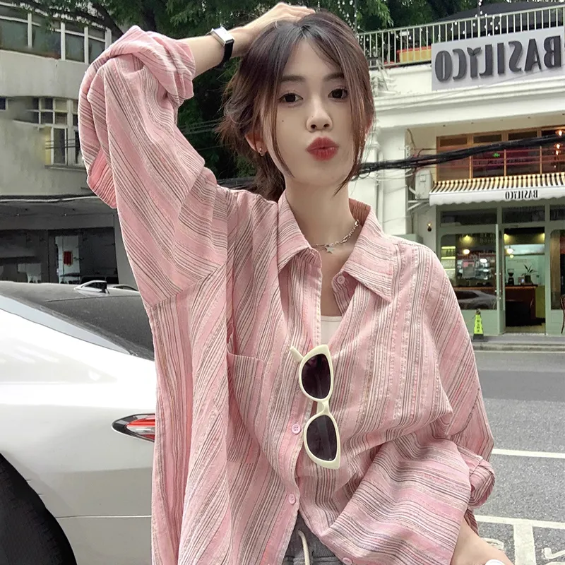 HUINIAN Shirts Women's Pink-6