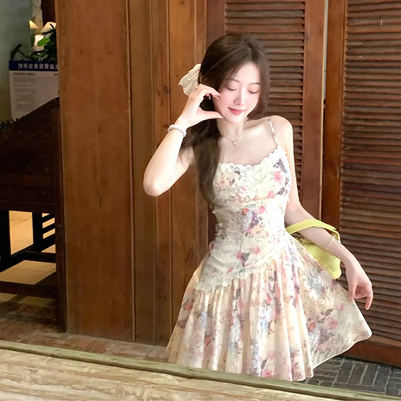 HUINIAN Slip Dresses Women's Floral Dress-2