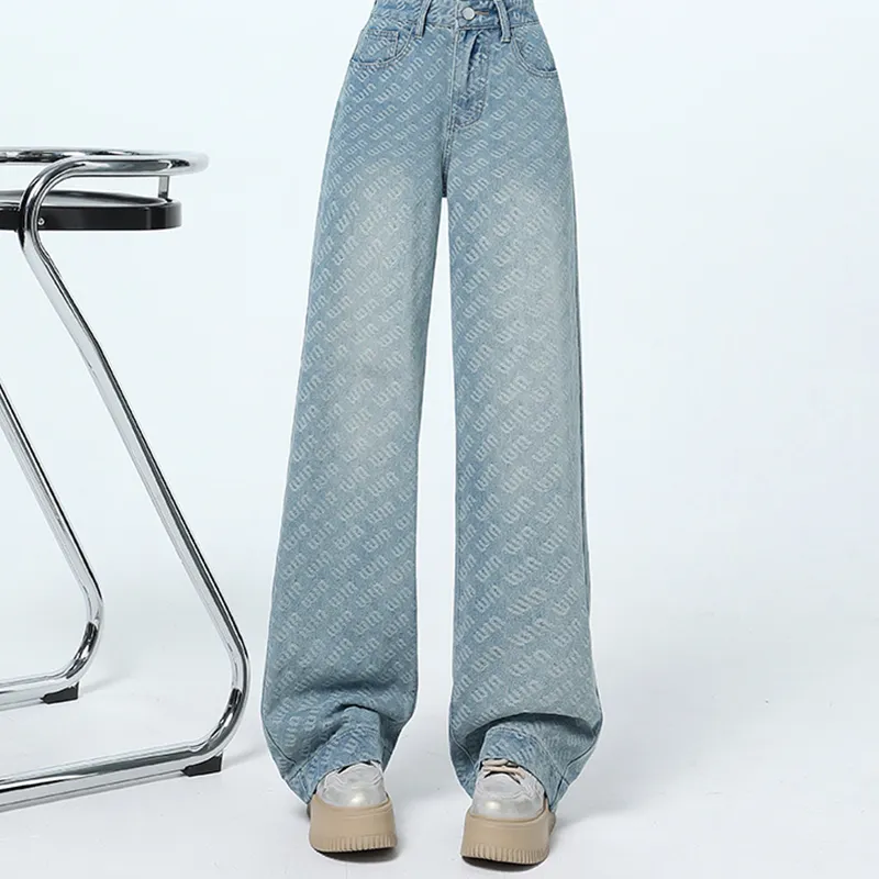 HUINIAN Jeans Women's Vintage Blue-4
