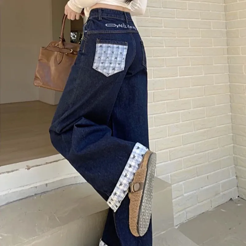 HUINIAN Jeans Women's Dark Blue-2
