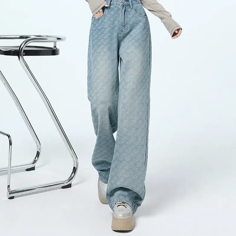 HUINIAN Jeans Women's Vintage Blue-5
