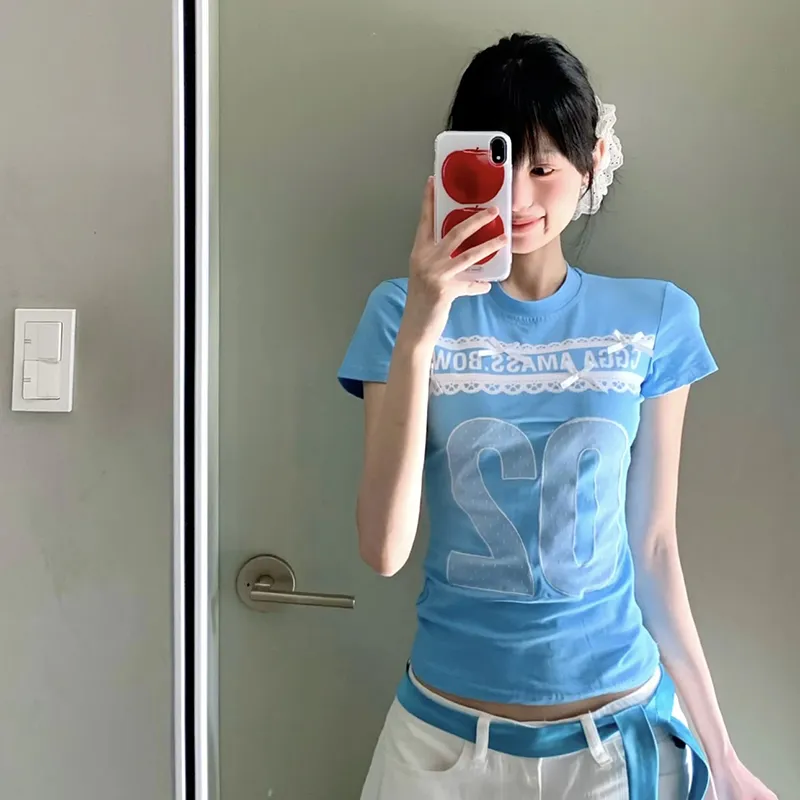 HUINIAN T Shirts Women's Blue-5
