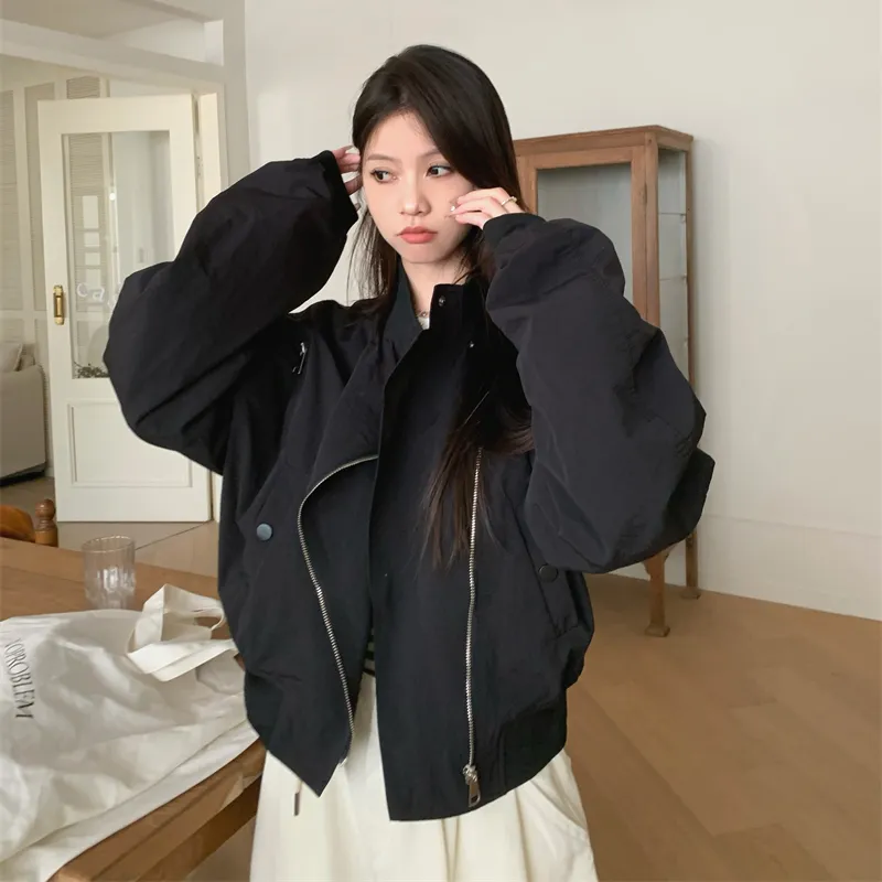 HUINIAN Cropped Coats Women's Black-3