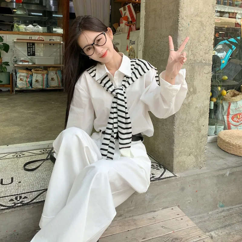 HUINIAN Casual Suit Women's White-6