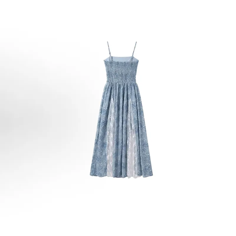 HUINIAN Slip Dress Women's Persian Chrysanthemum Blue-1