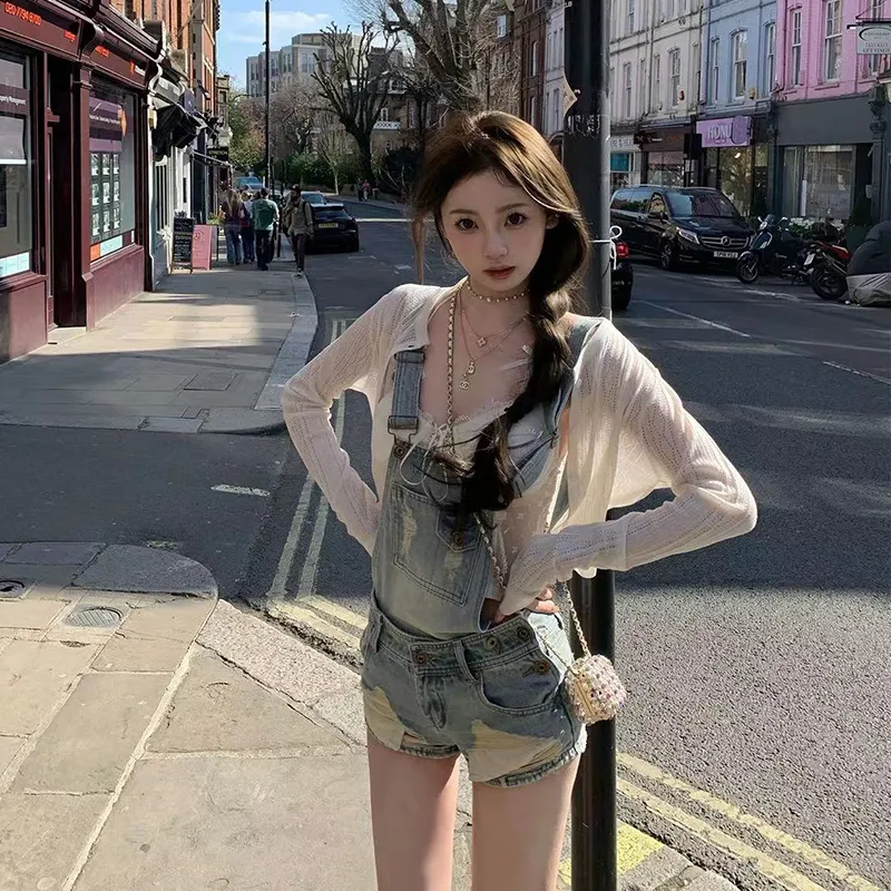 HUINIAN Denim Shorts Women's-4