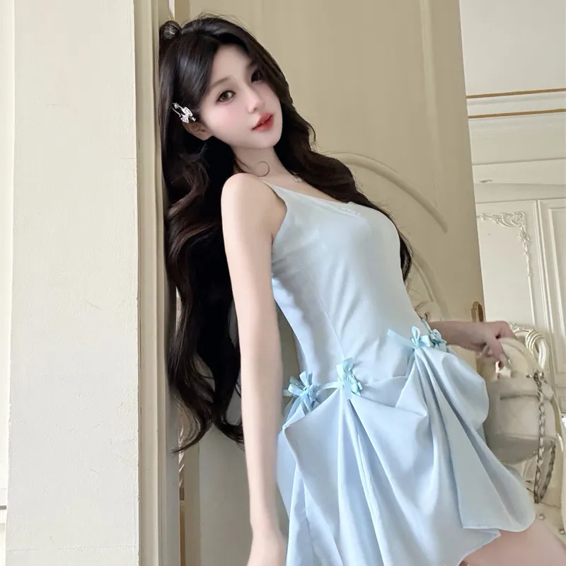 HUINIAN Slip Dresses Women's Light Blue-3