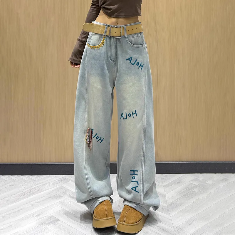 HUINIAN Jeans Women's Light Blue-4