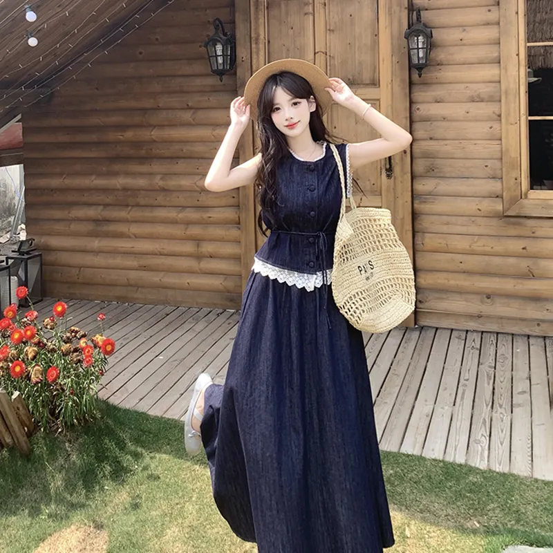 HUINIAN Skirt Set Women's Dark Blue-3